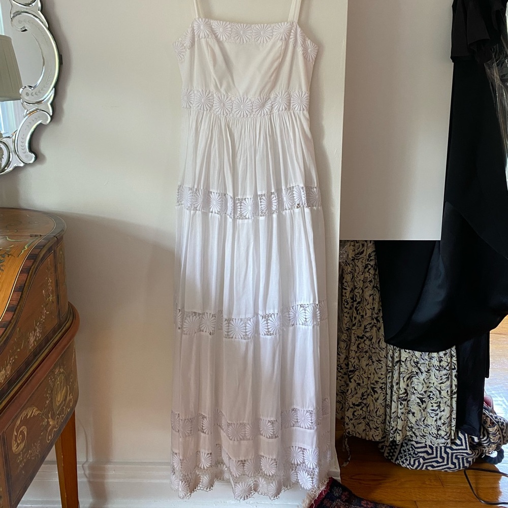 Suzi chin white eyelet maxi dress